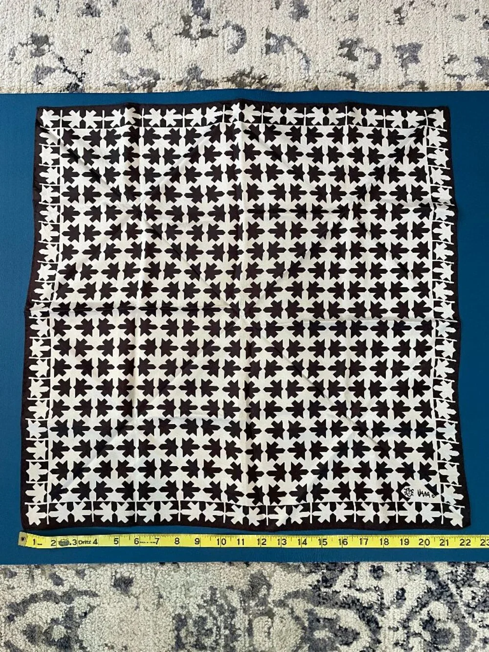 Square Black & White Geometric Scarf by Vera Neumann